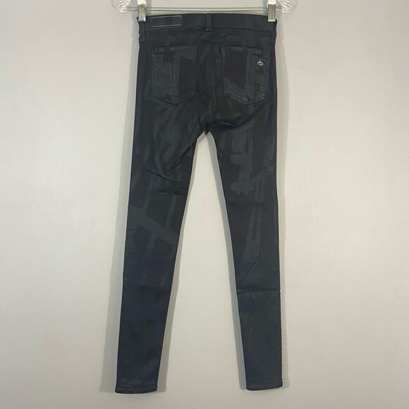 rag & bone Skinny Legging Black Abstract Pattern Stretch - Picture 5 of 7